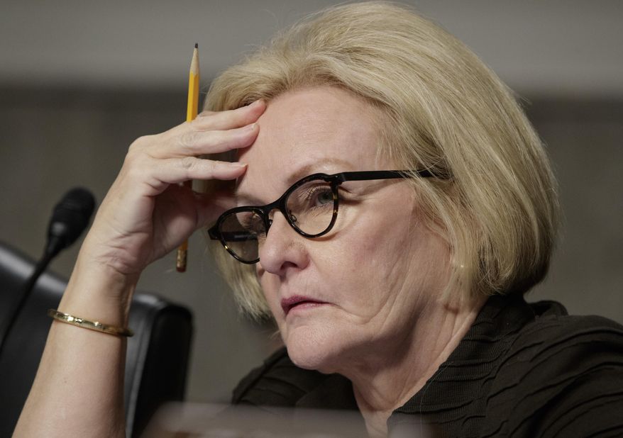 Sen. Claire McCaskill, D-Mo., listens on Capitol Hill in Washington, in this March 14, 2017, file photo. (AP Photo/J. Scott Applewhite, File)