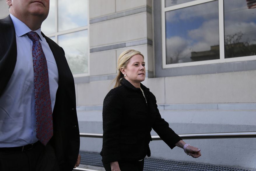 Bridget Kelly arrives for sentencing at federal court in Newark, N.J., Wednesday, March 29, 2017. Kelly and Bill Baroni, former aides to New Jersey Gov. Chris Christie, are scheduled to be sentenced Wednesday for their roles in the 2013 George Washington Bridge lane-closing scandal. (AP Photo/Seth Wenig)