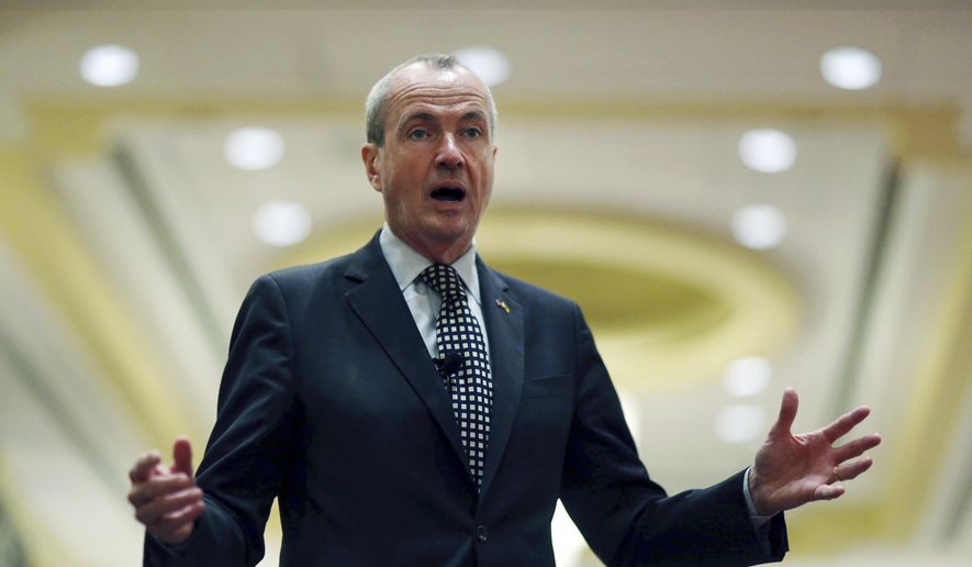 FILE – In this Jan. 19, 2017, file photo, Phil Murphy, a Democratic candidate for New Jersey governor and former U.S. ambassador to Germany in President Barack Obama's administration, addresses a gathering in Woodbridge, N.J. Jim Johnson, a rival Democratic candidate for New Jersey governor and former treasury official in President Bill Clinton's administration, filed a complaint Thursday, March 30, 2017, asking the Election Law Enforcement Commission to investigate Murphy, who is also a former Goldman Sachs executive. Johnson's campaign alleges two groups Murphy set up before officially entering the governor's race, New Start New Jersey and New Way for New Jersey, constituted exploratory committees. (AP Photo/Mel Evans, File)