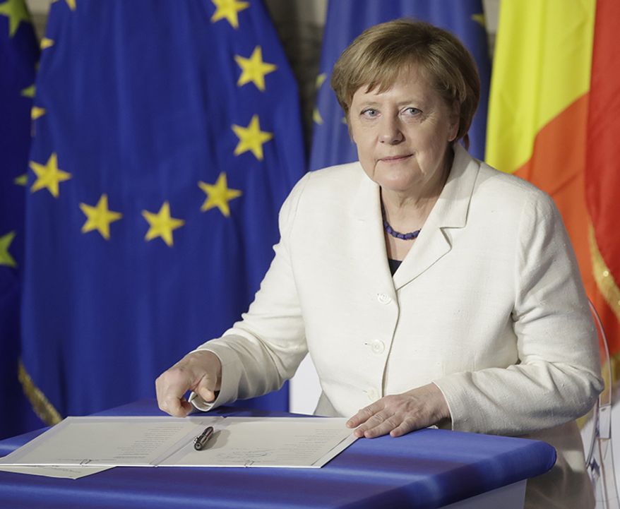 Angela  Merkel, 63, Chancellor of Germany. She is also the leader of the Christian Democratic Union (CDU). Merkel has been described at various times as the de facto leader of the European Union, the most powerful woman in the world. (AP Photo)