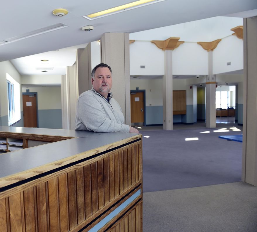 FOR RELEASE SATURDAY, APRIL 1, 2017, AT 3:01 A.M. EDT.- This photo taken March 17, 2017, shows Dr. Matthew Koval, Chief Medical Officer at Kids Peace, talking about how the shortage of psychiatrist's has affected Kids Peace. Here he is seen in the North Central module at the Inpatient hospital facility. The module is closed due to lack of staff to run the area. KidsPeace has a total of nine modules where they can treat patients. (Amy Herzog/The Morning Call via AP)