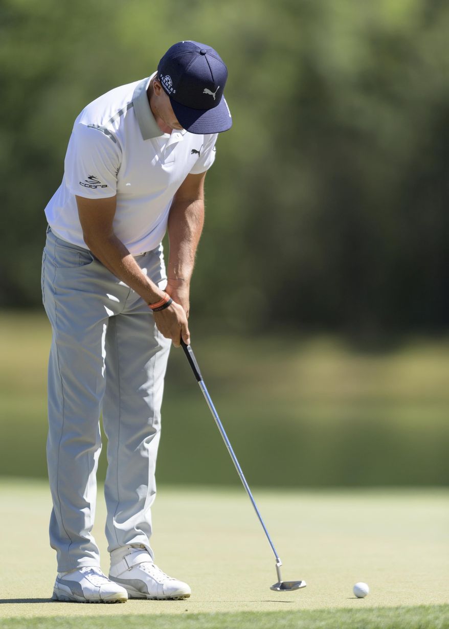 Rickie Fowler putting on the seventh green during the second round of the Shell Houston Open golf tournament Friday, March 31, 2017, at The Golf Club of Houston in Humble, Texas. (Wilf Thorne/Houston Chronicle via AP)