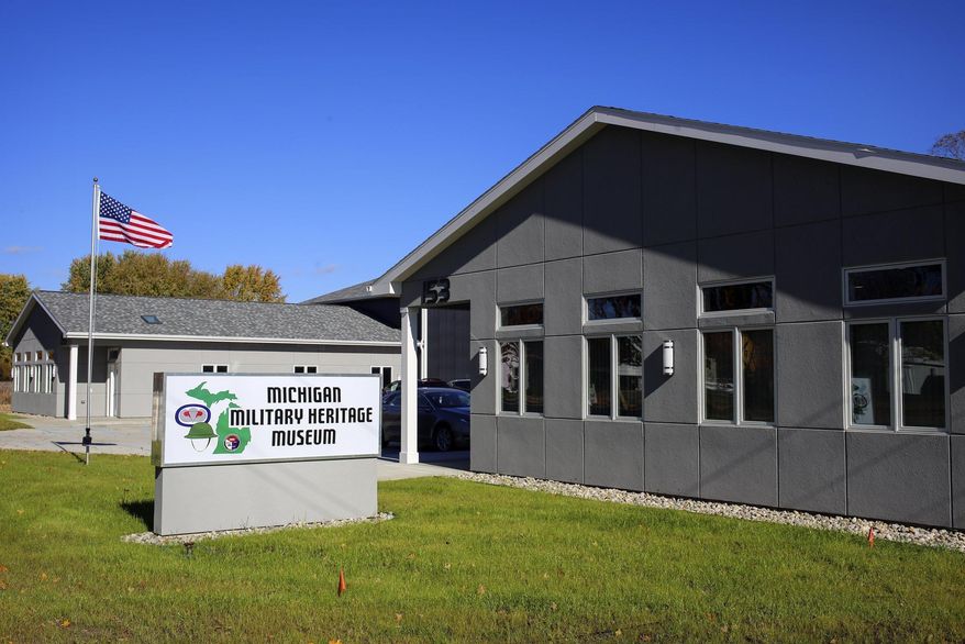 This Nov. 4, 2016 photo shows the Michigan Military Heritage Museum in Grass Lake, Mich. Memorabilia honoring the centennial of WWI are on display during an open house at the museum, (Emily Mesner/Jackson Citizen Patriot via AP)