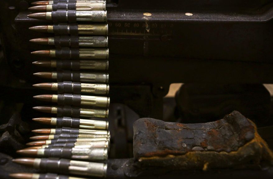 Memorabilia honoring the centennial of WWI are on display during an open house at the Michigan Military Heritage Museum in Grass Lake, Mich., on Friday, Nov. 4, 2016. (Emily Mesner/Jackson Citizen Patriot via AP)