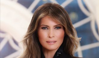 First lady Melania Trump in her official White House portrait released Monday. (White House)