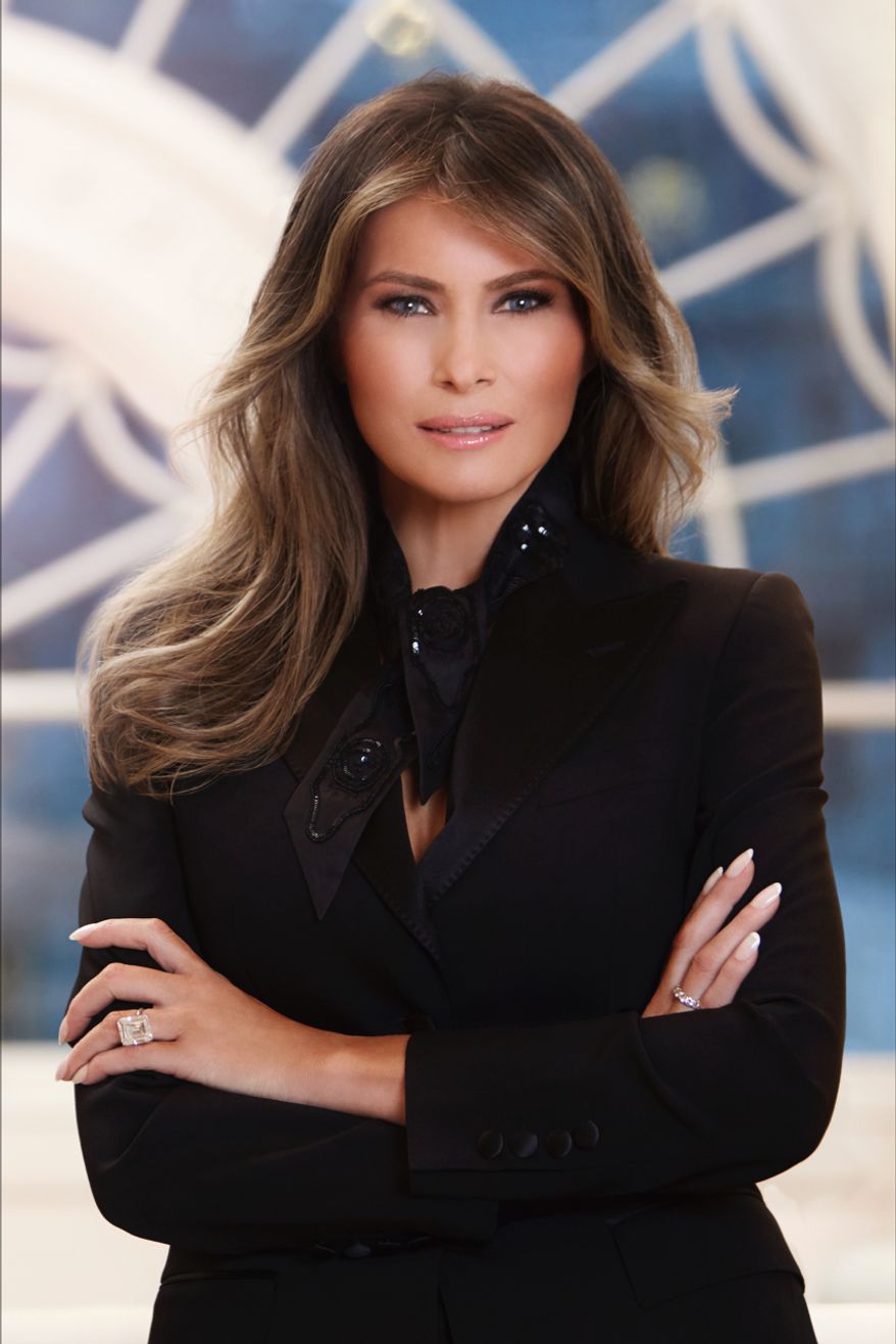 First lady Melania Trump in her official White House portrait released Monday. (White House)