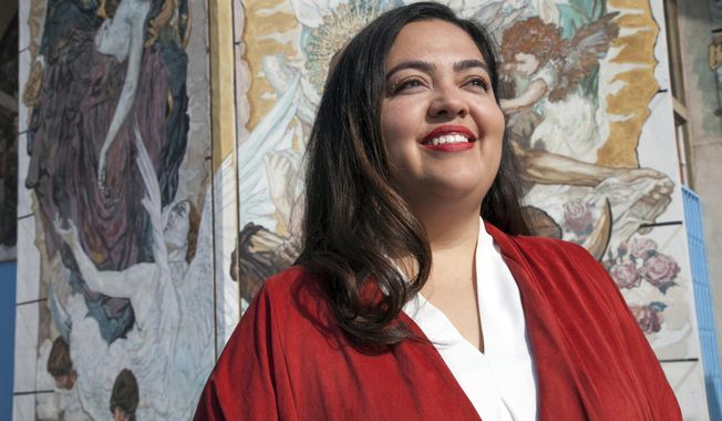 This 2017 photo provided by the Wendy Carrillo For Congress Campaign shows Wendy Carrillo, one of several candidates for an open seat in the U.S. House of Representatives in a strongly Democratic district in Southern California. Twenty-three candidates are competing for an open U.S. House seat in Southern California in a race that has highlighted rifts in the Democratic Party. The election Tuesday, April 4, 2017, in a heavily Democratic district that includes downtown Los Angeles is the first congressional primary since President Donald Trump&#x27;s election in November. A light turnout is expected. (Rafael Cardenas/Wendy Carrillo For Congress Campaign via AP, File)