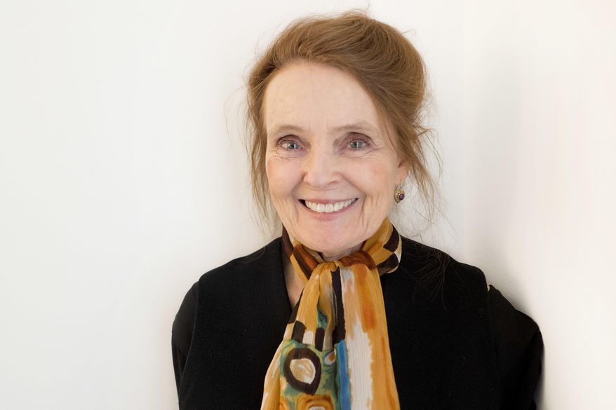 In this March 9, 2017, photo, actress and playwright Katharine Houghton, who starred in the 1967 film "Guess Who's Coming to Dinner" with Sidney Poitier, poses for photographs in New York. The film, which earned 10 Oscar nominations (winning two) and landed among the 100 greatest movies by the American Film Institute, is celebrating its 50th anniversary. (AP Photo/Mark Lennihan)