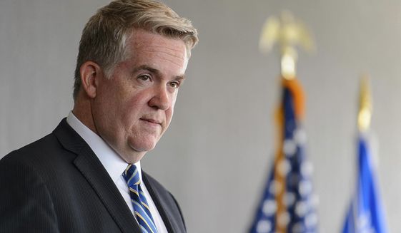 U.S. Attorney John W. Huber speaks during a news conference in Salt Lake City, Tuesday, April 4, 2017. Prosecutors have agreed not to file charges against a Utah public transit agency in exchange for cooperation with a federal investigation into possible corruption and misuse of public funds by people connected to the agency, the U.S. Attorney&#x27;s Office in Utah announced Tuesday. (Trent Nelson/The Salt Lake Tribune via AP)