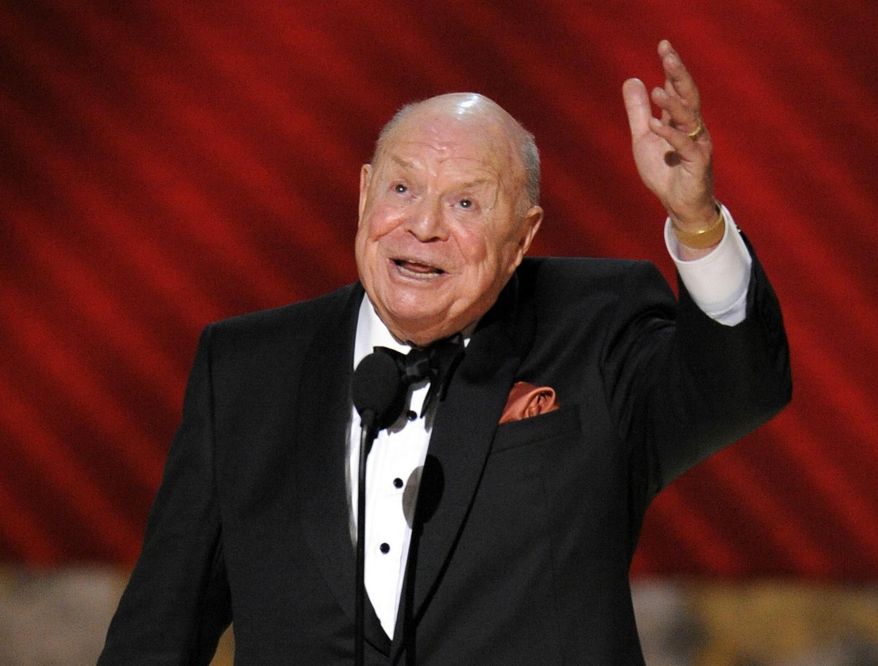 In this Sept. 21, 2008, file photo, Don Rickles is honored for best individual performance in a variety or music program for "Mr. Warmth: The Don Rickles Project," at the 60th Primetime Emmy Awards in Los Angeles. Rickles, the hollering, bald-headed "Merchant of Venom” whose barrage of barbs upon the meek and the mighty endeared him to audiences and his peers for decades died, Thursday, April 6, 2017, at his home in Los Angeles. He was 90. (AP Photo/Mark J. Terrill, File)