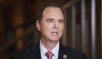 The House Intelligence Committee&#39;s ranking member Rep. Adam Schiff, D-Calif., speaks to reporters on Capitol Hill in Washington, Thursday, April 6, 2017, regarding the announcement that Committee Chairman Rep. Devin Nunes, R-Calif., will temporarily step side from the panel&#39;s investigation of Russian meddling in the election because of the complaints. (AP Photo/Pablo Martinez Monsivais) ** FILE **