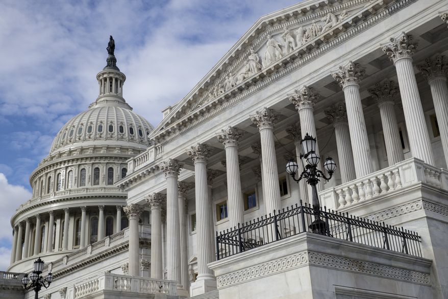 The Capitol is seen in Washington, Friday, April 7, 2017, as the Senate confirmed President Donald Trump's Supreme Court nominee Neil Gorsuch. The Republican health care bill remains in shambles and budget chores remain as lawmakers in the Senate and the House headed home for a two-week recess. (AP Photo/J. Scott Applewhite)