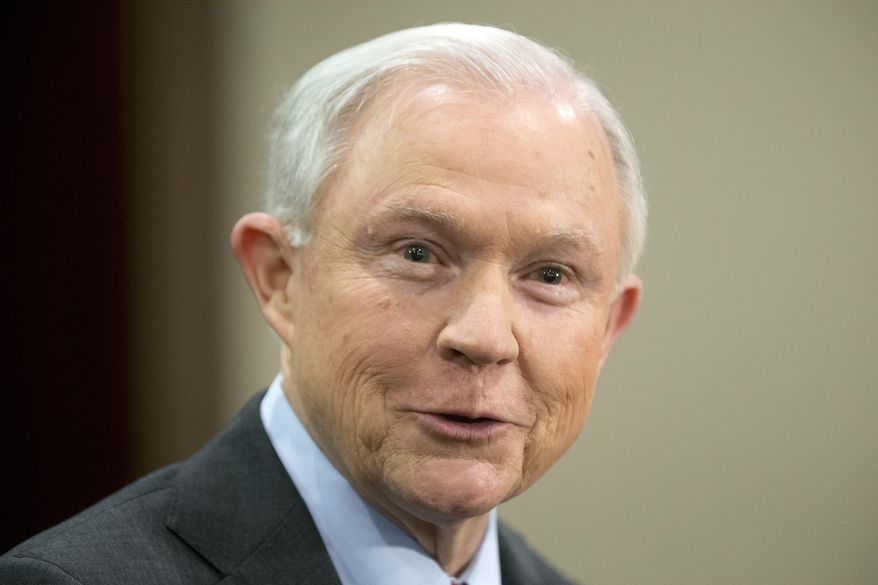FILE - In this March 15, 2017, file photo, Attorney General Jeff Sessions speaks to law enforcement officers in Richmond, Va. Sessions favors decades-old drug and crime-fighting strategies, even as some people involved in criminal justice during that time have come to believe they went too far, for too long. (AP Photo/Steve Helber, File)
