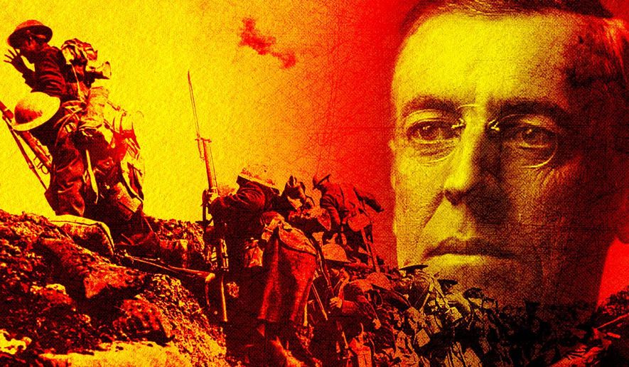 Woodrow Wilson and WWI Illustration by Greg Groesch/The Washington Times