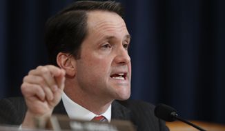House Intelligence Committee member Rep. Jim Himes, D-Conn., questions then-FBI Director James B. Comey and National Security Agency Director Michael Rogers on Capitol Hill in Washington, during the committee&#39;s hearing regarding allegations of Russian interference in the 2016 U.S. presidential election. AP Photo/Manuel Balce Ceneta) ** FILE **