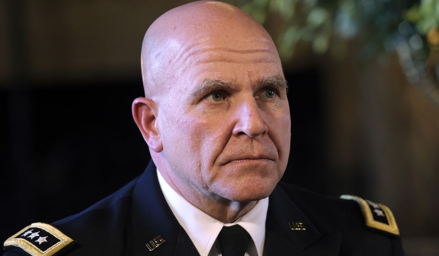 In this Feb. 20, 2017, file photo, Army Lt. Gen. H.R. McMaster listens as President Donald Trump makes the announcement at Trump&#39;s Mar-a-Lago estate in Palm Beach, Fla., that McMaster will be the new national security adviser. (AP Photo/Susan Walsh, File)