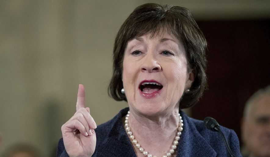 The House attempt to punish Planned Parenthood remains a sticking point for Sen. Susan M. Collins, Maine Republican, who said Sunday that it would be a mistake to defund the abortion provider. (Associated Press/File)