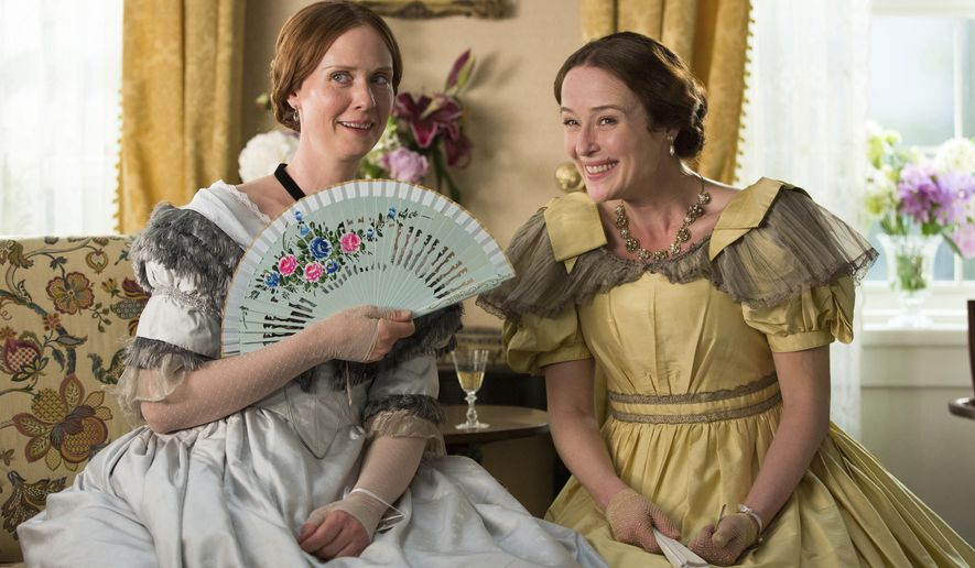 This image released by Music Box Films shows Cynthia Nixon, left, and Jennifer Ehle in a scene from, &amp;quot;A Quiet Passion.&amp;quot; (Johan Voets/Music Box Films via AP)