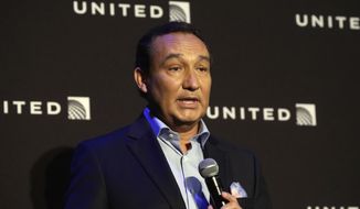 In this Thursday, June 2, 2016, file photo, United Airlines CEO Oscar Munoz delivers remarks in New York, during a presentation of the carrier&#39;s new Polaris service, a new business class product that will become available on trans-Atlantic flights. Munoz said in a note to employees Tuesday, April 11, 2017, that he continues to be disturbed by the incident Sunday night in Chicago, where a passenger was forcibly removed from a United Express flight. Munoz said he was committed to “fix what’s broken so this never happens again.” (AP Photo/Richard Drew, File)