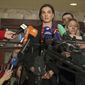 FILE - In this Friday, Dec. 9, 2016 file photo, former Russian pole vaulter Yelena Isinbayeva speaks to the media in Moscow, Russia. The IAAF says Russia is making &amp;quot;little progress&amp;quot; cleaning up its doping culture to secure its reinstatement into athletics. In a report on Thursday April 13, 2017, the athletics governing body criticizes Russia&#39;s decision to make pole vault great Yelena Isinbayeva the head of the country&#39;s scandalized anti-doping agency. (AP Photo/Pavel Golovkin, File)