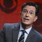 FILE - In this Aug. 10, 2015, file photo, Stephen Colbert participates in &amp;quot;The Late Show with Stephen Colbert&amp;quot; segment of the CBS Summer TCA Tour in Beverly Hills, Calif.  The “Midnight Confessions” segment from The Late Show With Stephen Colbert” is the basis for an upcoming print and audio release, Simon &amp;amp; Schuster announced Friday, April 14, 2017.  “Midnight Confessions,” the book, is scheduled for Sept. 5.  (Photo by Richard Shotwell/Invision/AP, File)