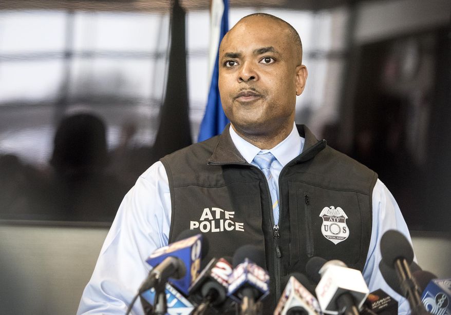 Assistant Special Agent in Charge Joel Lee of the FBI's Milwaukee office addresses reporters Friday, April 14, 2017, at the Southern Wisconsin Regional Airport in Janesville, Wis. Joseph Jakubowski was captured Friday morning. The fugitive, accused of stealing an arsenal of firearms and sending an anti-government manifesto to the White House, was arrested Friday after a retired school counselor found Jakubowski camping on his property and calmly talked to him before calling authorities. (Angela Major/The Janesville Gazette via AP)