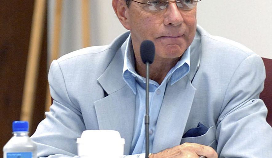 FILE – In this July 23, 2008, file photo, Atlantic City, N.J., City Councilman John Schultz participates in a council meeting in Atlantic City, N.J. Schultz was sentenced Monday, April 17, 2017, to six months in prison, followed by six months of house arrest, for conspiring to defraud the Internal Revenue Service of nearly $120,000 over a three-year period. (Anthony Smedile/The Press of Atlantic City via AP, File)