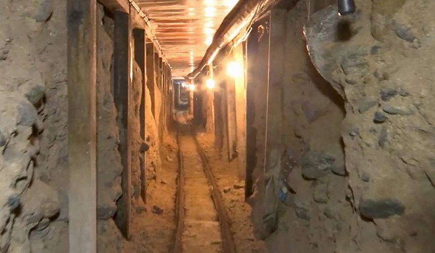 Two tunnels were found in December in an area of warehouses in the border city of Tijuana, Mexico, that led into California. The tunnels were apparently used by the Sinaloa drug cartel to move drugs into the United States. (Associated Press)