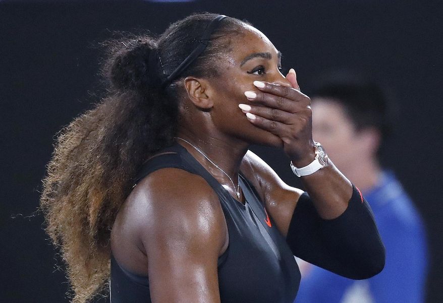 FILE - In this Jan. 28, 2017, file photo, Serena Williams covers her face after defeating her sister, Venus, in the women&#x27;s singles final at the Australian Open tennis championships in Melbourne, Australia. A spokeswoman for Williams says the tennis star is pregnant. Kelly Bush Novak wrote in an email to The Associated Press on Wednesday, April 19, 2017: &amp;quot;I&#x27;m happy to confirm Serena is expecting a baby this Fall.&amp;quot; Earlier in the day, Williams posted a photo of herself on the social media site Snapchat with the caption &amp;quot;20 weeks.&amp;quot; (AP Photo/Kin Cheung, File)