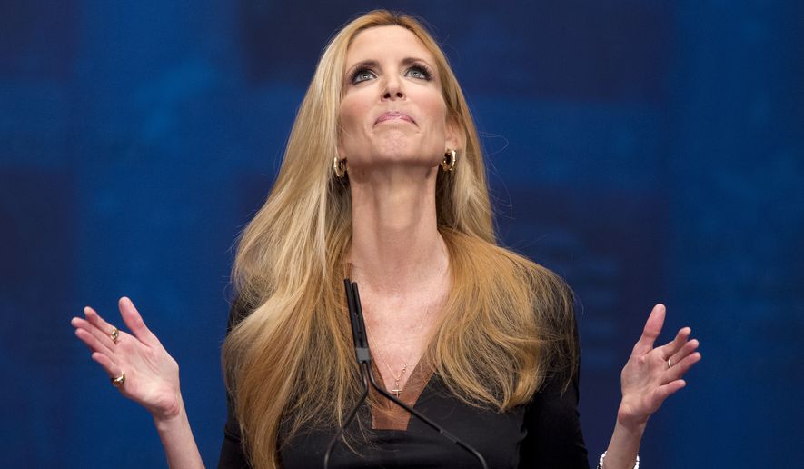 FILE - This Feb. 10, 2012 file photo shows conservative commentator Ann Coulter gesturing while speaking at the Conservative Political Action Conference (CPAC) in Washington. The Fox Nation web site has removed a column by conservative commentator Ann Coulter because it had a reference to killing the daughter of Sen. John McCain. Fox said Thursday, April 11, 2013, the column, posted Wednesday night, was deemed offensive. Coulter wrote that MSNBC&#x27;s Martin Bashir suggested Republican senators need to have a member of their family killed before they would support stronger gun control legislation. She wrote: &amp;#8220;Let&#x27;s start with Meghan McCain!&amp;#8221;  (AP Photo/J. Scott Applewhite, file)
