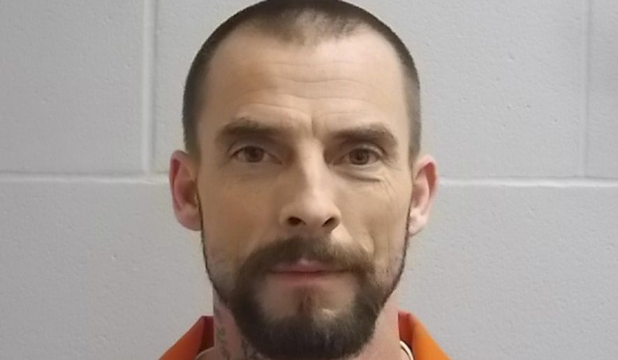 In this photo provided by the Noble County, Okla, Sheriff's Office, Nathan Aaron LeForce is pictured in an undated booking photo. Leforce, the suspect in the Tuesday, April 18, 2017 fatal shooting of Logan County Sheriff's Deputy David Wade, has been taken into custody. (Noble County Sheriff's Office via AP)