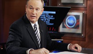 FILE - In this Jan. 18, 2007 file photo, Fox News commentator Bill O&#39;Reilly appears on the Fox News show, &amp;quot;The O&#39;Reilly Factor,&amp;quot; in New York. O&#39;Reilly has lost his job at Fox News Channel following reports that several women had been paid millions of dollars to keep quiet about harassment allegations. (AP Photo/Jeff Christensen, File)