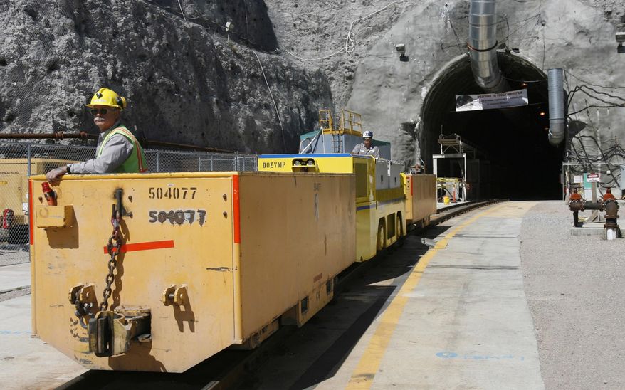 President Trump's 2018 budget proposal calls for $120 million to restart licensing procedures for the Yucca Mountain nuclear waste repository, which would be less than 90 miles from the Las Vegas Strip and would store roughly 77,000 tons of used nuclear fuel. (Associated Press/File)