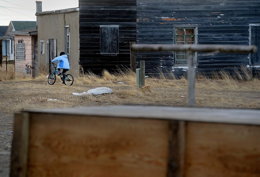FILE - This Feb. 10, 2016 file photo shows an area in the Blackfeet Reservation in Browning, Mont. Montana might be known internationally for such recreational jewels as Glacier and Yellowstone national parks, but Native Americans say the state is losing an opportunity by failing to develop and promote its vast tribal lands as tourist destinations. (Rion Sanders/The Great Falls Tribune via AP, File)