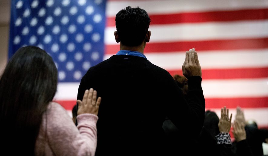 Naturalization ceremonies have been canceled because of a backlog of applications at U.S. Citizenship and Immigration Services. (Associated Press)