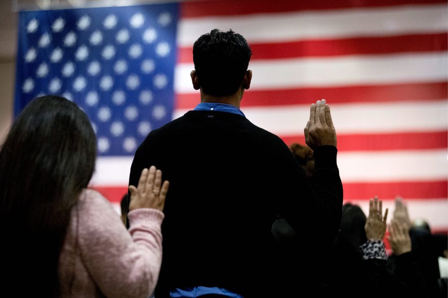 Naturalization ceremonies have been canceled because of a backlog of applications at U.S. Citizenship and Immigration Services. (Associated Press)