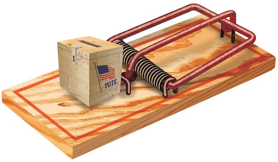 Catching Illegal Voters Illustration by Greg Groesch/The Washington Times