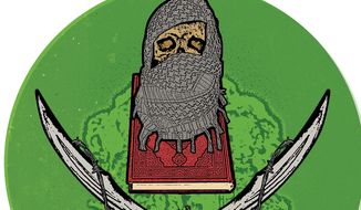 Illustration on the true intent of the Muslim Brotherhood by Linas Garsys/The Washington Times