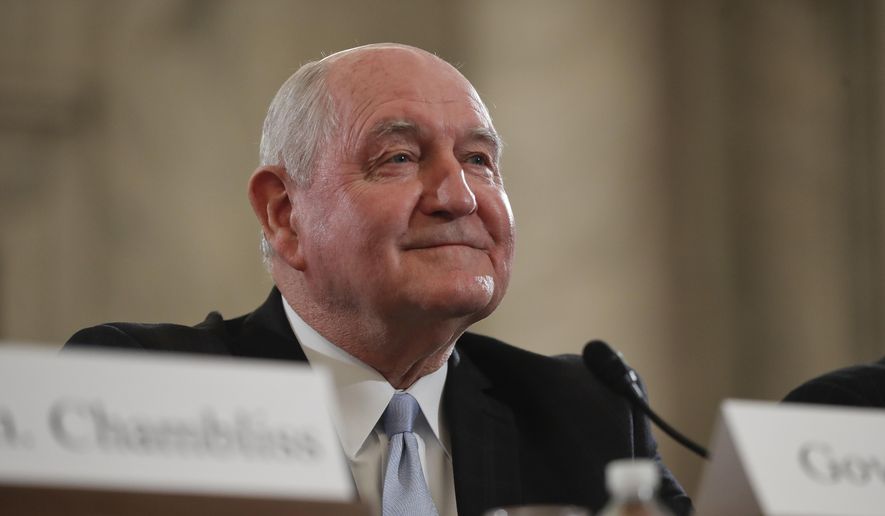 Agriculture Secretary-designate, former Georgia Gov. Sonny Perdue arrives to testify on Capitol Hill in Washington to testify at his confirmation hearing before the Senate Agriculture, Nutrition and Forestry Committee, in this March 23, 2017, file photo. After months of delays, the Senate is expected to confirm Agriculture Secretary nominee Sonny Perdue on Monday, April 24, 2017, with bipartisan support. (AP Photo/Pablo Martinez Monsivais, File)