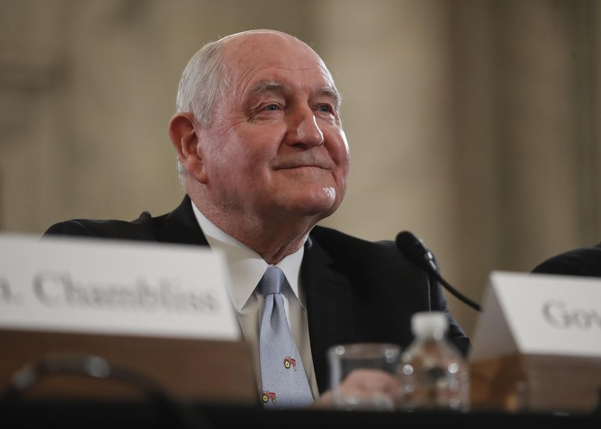 Agriculture Secretary-designate, former Georgia Gov. Sonny Perdue arrives to testify on Capitol Hill in Washington to testify at his confirmation hearing before the Senate Agriculture, Nutrition and Forestry Committee, in this March 23, 2017, file photo. After months of delays, the Senate is expected to confirm Agriculture Secretary nominee Sonny Perdue on Monday, April 24, 2017, with bipartisan support. (AP Photo/Pablo Martinez Monsivais, File)