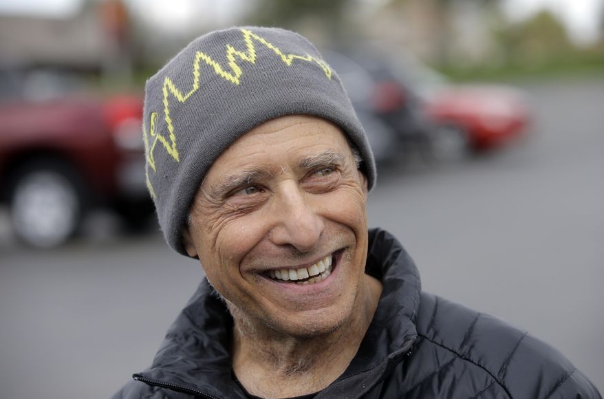 In this photo taken Wednesday, April 26, 2017, David Kliger, a 69-year-old retired dentist is interviewed in Cottonwood Heights, Utah. Kliger, who sarcastically describes himself as "one of those members of the elite, liberal, left whatever," said Chaffetz is finally investigating Trump because he needs to show he's doing something. "He's an opportunist and basically, he was looking forward to just beating up on Hillary Clinton. And because Trump is president, he refuses to investigate Trump and so he's sort of caught in a bind," said Kliger, who was standing outside a grocery store in Cottonwood Heights. (AP Photo/Rick Bowmer)