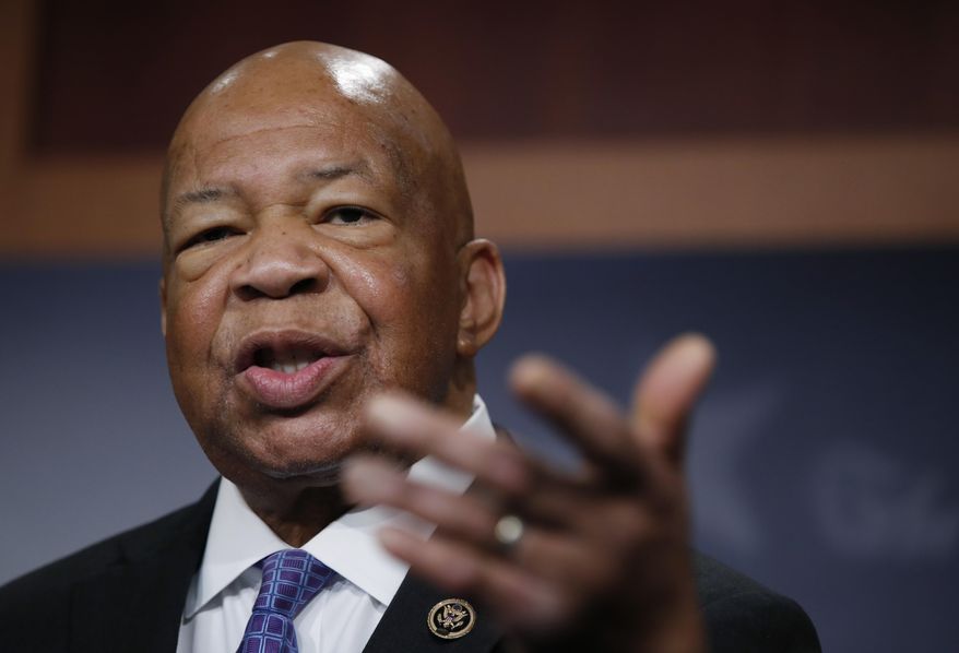 Rep. Elijah Cummings, D-Md., ranking member on the House Oversight Committee, speaks to reporters during a news conference on Capitol Hill in Washington, Thursday, April 27, 2017. (AP Photo/Manuel Balce Ceneta) ** FILE **