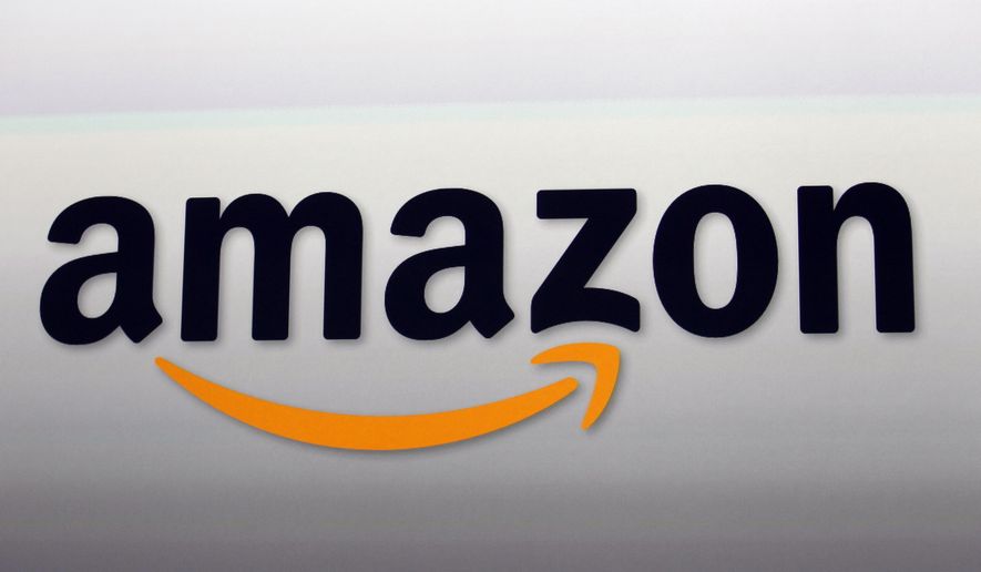 This Sept. 6, 2012, photo shows the Amazon logo in Santa Monica, Calif. Amazon.com Inc. reports financial earnings Thursday, April 27, 2017. (AP Photo/Reed Saxon, File)