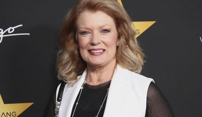 FILE - In this April 26, 2017 file photo, TV personality Mary Hart arrives at the Wolfgang Puck&#39;s Post-Hollywood Walk of Fame Star Ceremony Celebration at Spago in Beverly Hills, Calif. The former “Entertainment Tonight” anchor is receiving a lifetime achievement award at Sunday’s Daytime Emmy Awards from the  National Academy of Television Arts &amp;amp; Sciences. (Photo by Willy Sanjuan/Invision/AP, File)