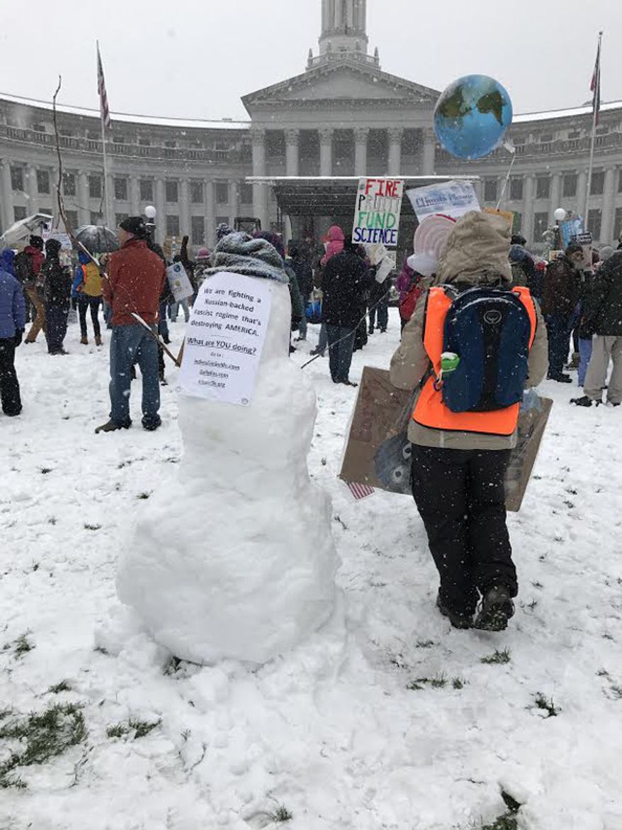 The People's Climate March in Denver, Colorado, on April 29, 2017. The march in Colorado Springs, Colorado, was postponed due to snow. Photo credit: Matt Dempsey of Western Wire