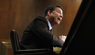 FBI Director James Comey testifies on Capitol Hill in Washington, Wednesday, May 3, 2017, before the Senate Judiciary Committee hearing: &quot;Oversight of the Federal Bureau of Investigation.&quot; (AP Photo/Carolyn Kaster)