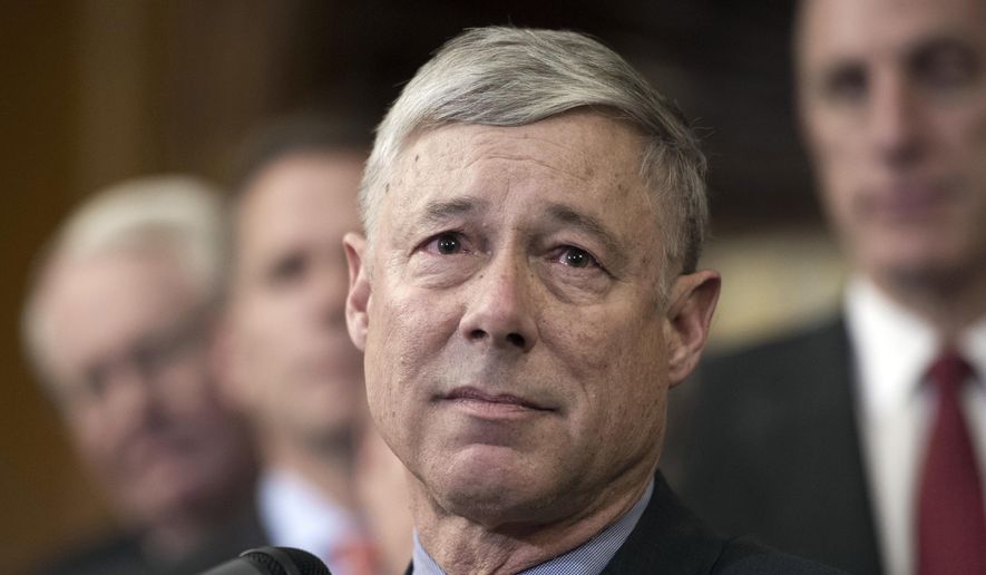 Rep. Fred Upton, R-Mich., speaks on Capitol Hill in Washington, in this Dec. 8, 2016, file photo. (AP Photo/Cliff Owen, File)