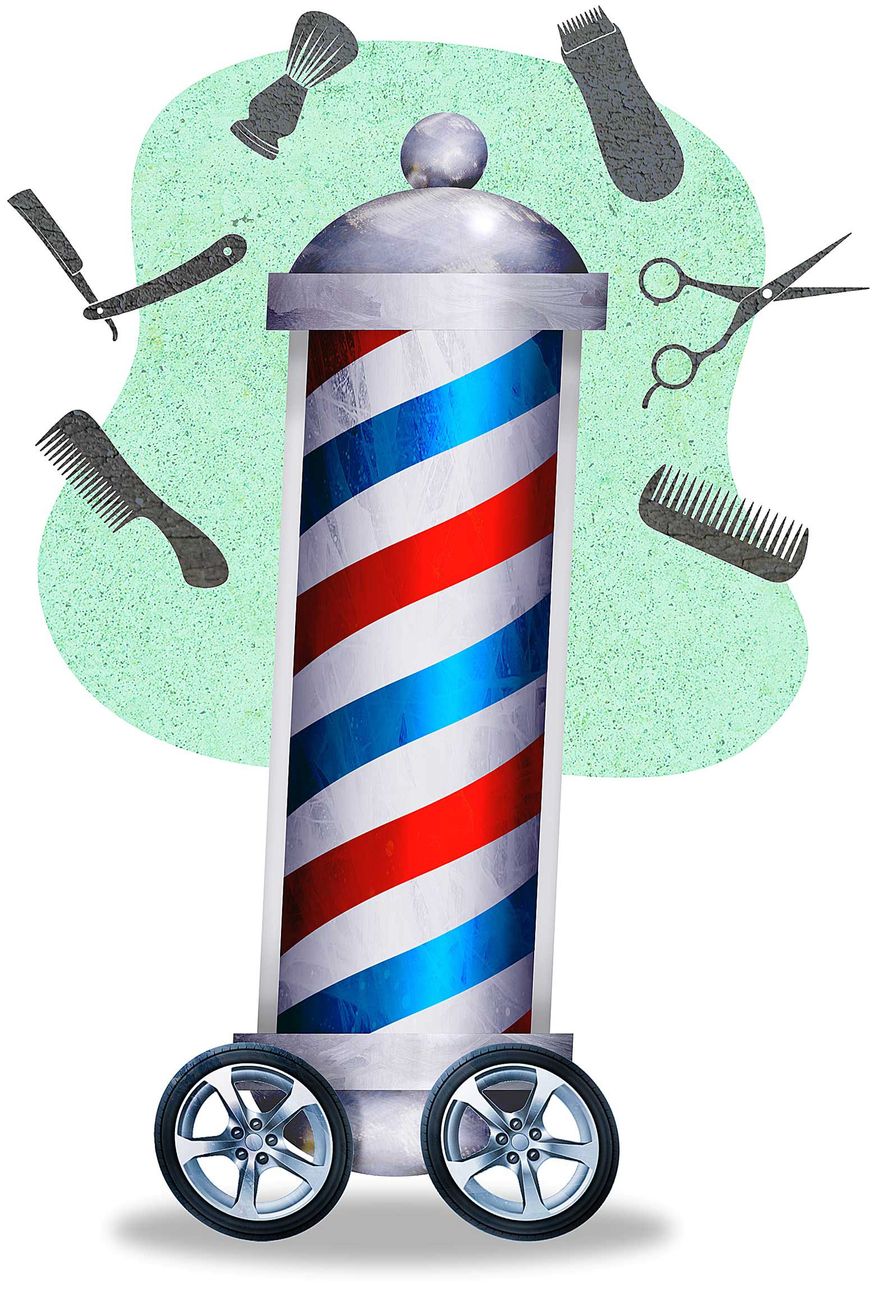 Barber Shop To Go Illustration by Greg Groesch/The Washington Times