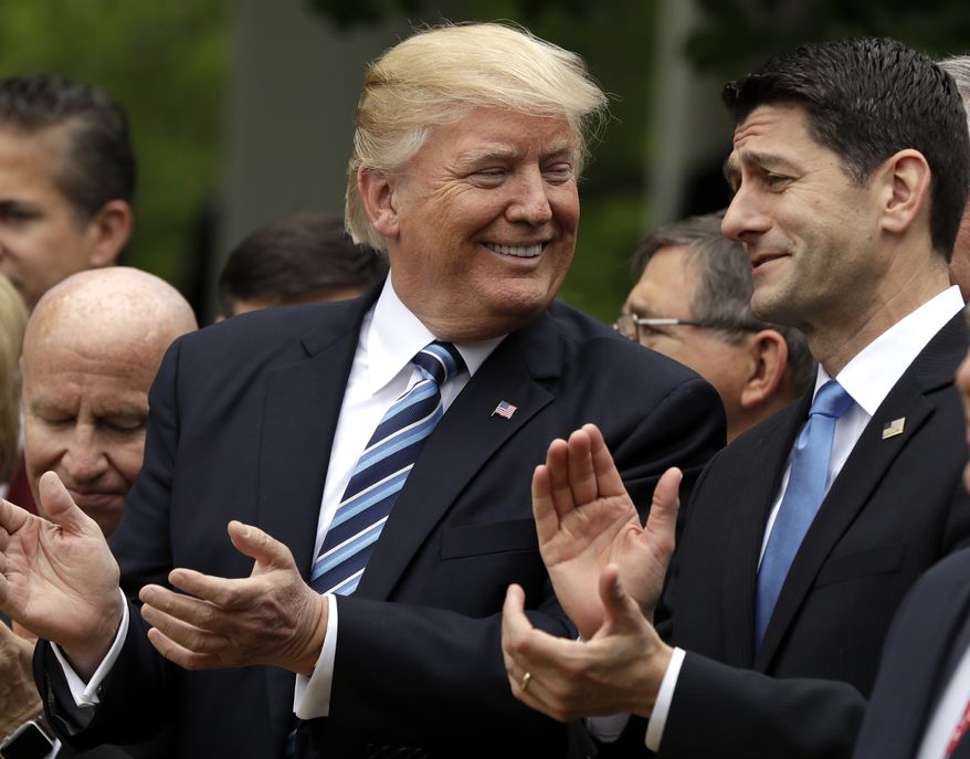 President Trump and congressional Republicans are on a &quot;rescue mission&quot; to save the country from the 2010 Affordable Care Act, which is quickly losing insurers. (Associated Press/File)