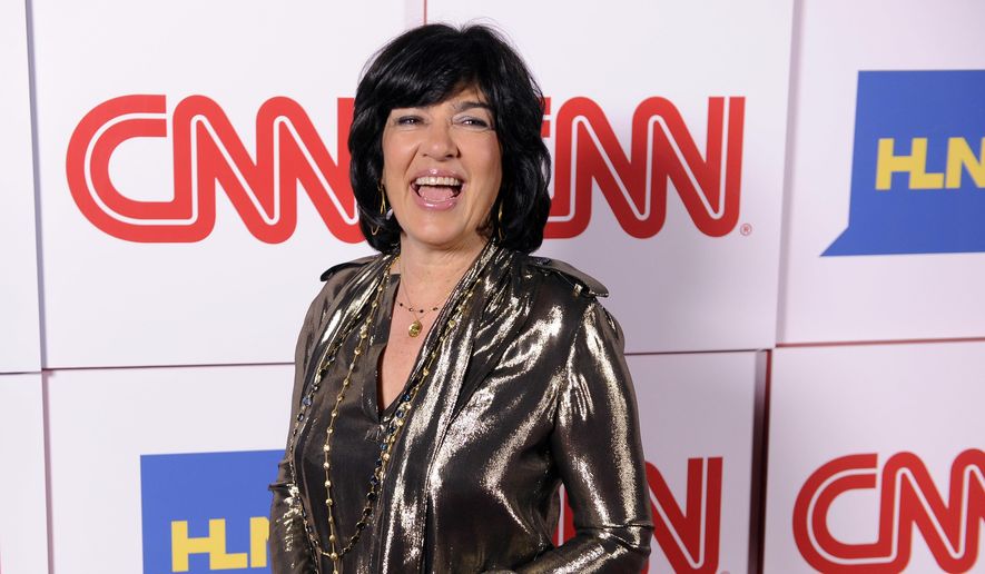 Christiane Amanpour of CNN reacts to photographers at the CNN Worldwide All-Star Party in Pasadena, Calif.  (Photo by Chris Pizzello/Invision/AP) ** FILE ** 